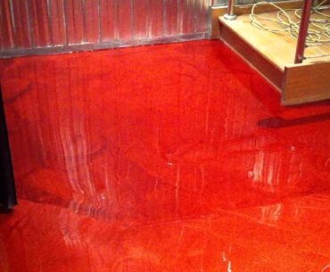 Walking on epoxy flooring during installation