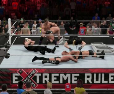 Ladder Match at Extreme Rules- Ambrose,Triple H, Orton, Punk,  Rollins & Jherico -WWE2K15 Gameplay