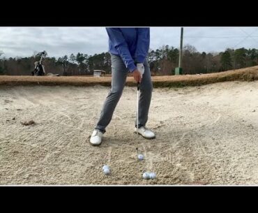 SkyLob Wedge demonstration bunker shot with a square face