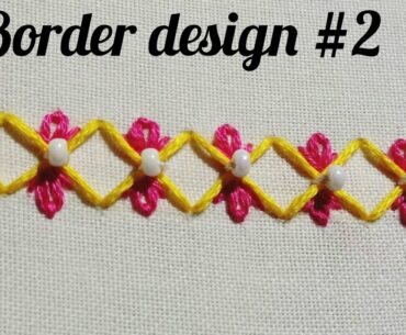 Easy embroider border design:Border design for shirts: decorative stitches