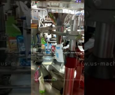 Given bag rotary filling sealing packing machine running video