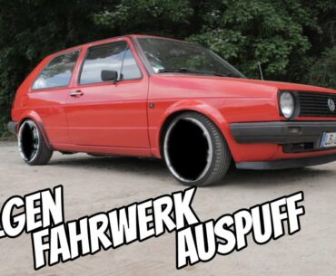 VW Golf 2 von Mario mit neuen Felgen Fahrwerk und Auspuff