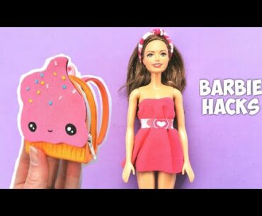 How to Make BARBIE Clothes | DIY Barbie Dress, DIY Miniature Backpack | Barbie Hacks