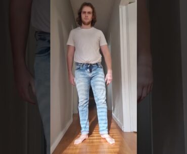 Standing belly play trying on tight old clothes (onlyfans trailer)