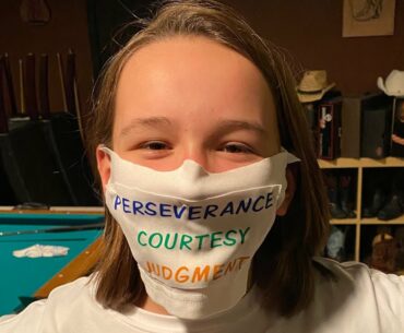 Home Video #44 - Birdie Level participant Maci made masks with old First Tee t-shirts. 9 Core Values