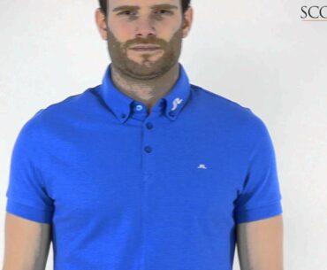 J Lindeberg Rubi BD Tour Logo Polo Shirt Blue Melange