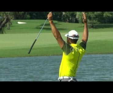 Tiger Woods makes incredible 91-foot birdie putt at Cadillac