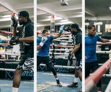 Floyd Mayweather Trains Devin Haney on the Mitts at Mayweather Boxing Gym