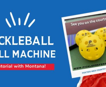 Montana demonstrates how to use the pickleball ball machine.