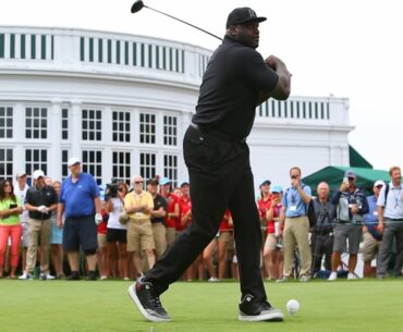 Shaquille O'Neal's opening tee shot at The Greenbrier Classic pro-am