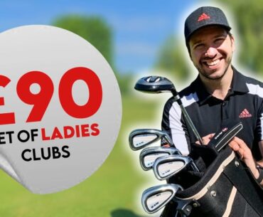 Playing with a set of "LADIES GOLF CLUBS"