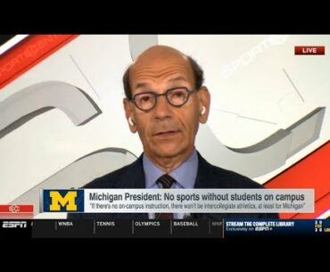 Paul Finebaum "debate" Michigan President: No sports without students on campus | ESPN SC