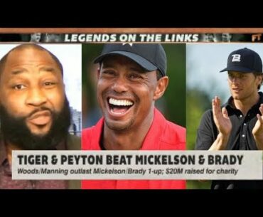 Marcus Spears aghast Tiger/Peyton outlast Mickelson/Brady 1-up; $20M raised for charity | First Take