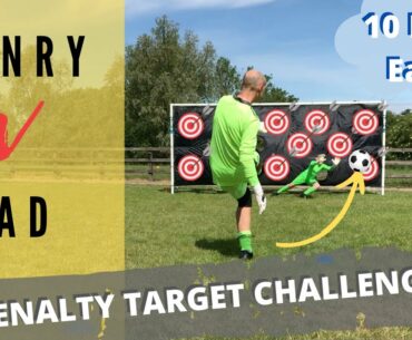 Henry vs Dad: Penalty Target Sheet Challenge - Score through a Hole for Double Points! -1 for a Miss