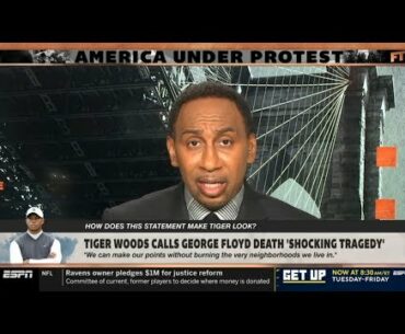 Stephen A. "amazed" Tiger Woods describes George Floyd dead as a 'SHOCKING TRAGEDY' | First Take