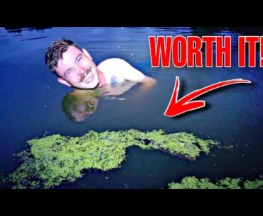 I Went SWIMMING For A PUDDLE MONSTER!!! (DANGEROUS)