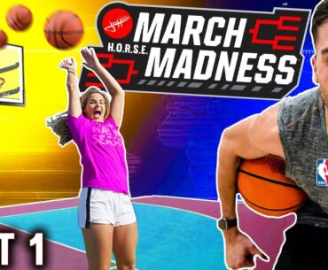 March Madness TRICK SHOT H.O.R.S.E. Tournament! PART 1 Ft. @Jenna Bandy + NBA Trainer