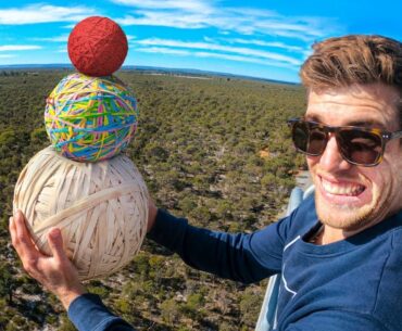 WORLD RECORD BOUNCE! Stacked Ball Drop Experiment from 45m Tower!