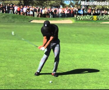 [HD] Tiger Woods Poor Iron Shot SwingVision