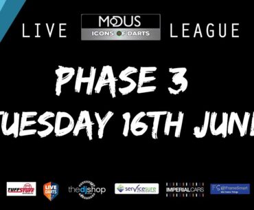 The MODUS ICONS OF DARTS LIVE LEAGUE - TUESDAY 16TH JUNE