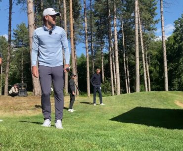 Paddy Power Golf Shootout:  Piers Morgan, Tommy Fleetwood & Harry Kane try the flop shot challenge.