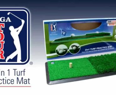 PGA Tour Golf 2-in-1 Fairway And Rough Shot Turf Practice Mat