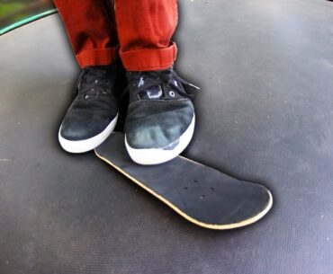 TRAMPOLINE SKATING A HANDBOARD?!