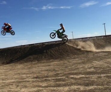 Jumping dirtbikes with NO shirts!!