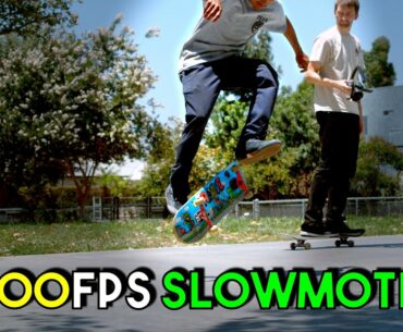 Frontside Shuv-It Lateflip to Crossfoot | 1000FPS SlowMo Skateboarding (Carlos Lastra)