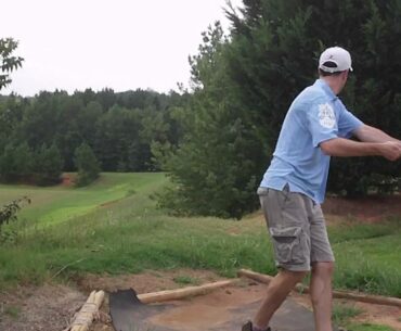 Bennett disc golf drive over soccer goal Easley Foothills #10