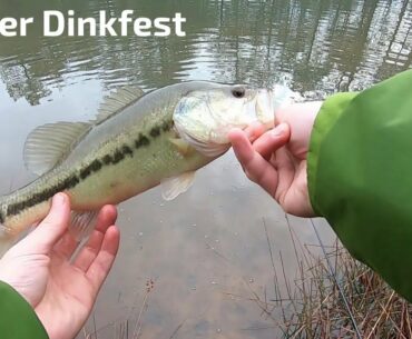 Winter Bass Fishing Tiny Pond