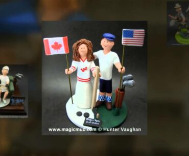 Golfer's Wedding Cake Toppers