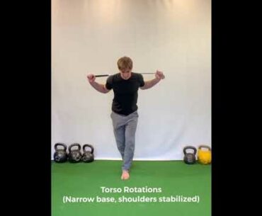 TDH- Split Stance Torso Rotations (shoulders stabilized, narrow stance)