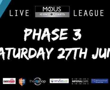 The MODUS ICONS OF DARTS LIVE LEAGUE - SATURDAY 27TH JUNE