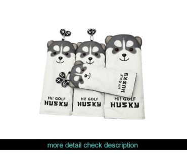 CheapLovely Husky Golf Driver Head Cover Cartoon Animal #1 #3 #5 #7 Woods PU Leather HeadCover Dust