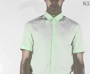 Hugo Boss Busterino Short Sleeve Dress Shirt Open Green