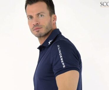 J Lindeberg Tour Tech TX Polo Shirt Navy/Purple