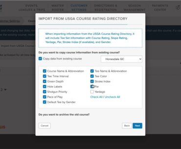 Importing Courses from the USGA Course Rating Directory