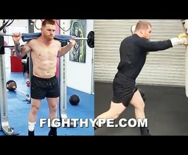 CANELO INCREASING SCARY POWER WITH TREE-TRUNK LEGS; PUMPING IRON & STAYING RIPPED UP