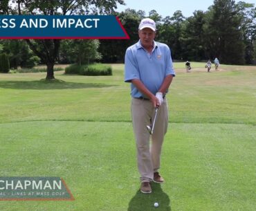 Address and Impact over the ball with Links Head Golf Professional Drew Chapman