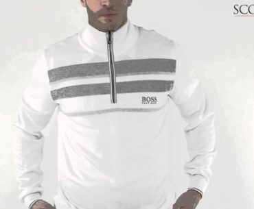 Hugo Boss Zelchior Pro Zip Neck Sweater White