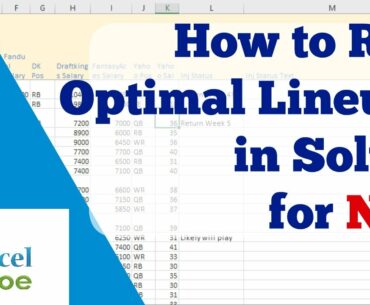 How to run Optimal Lineup in Excel Solver for NFL Football for Fanduel