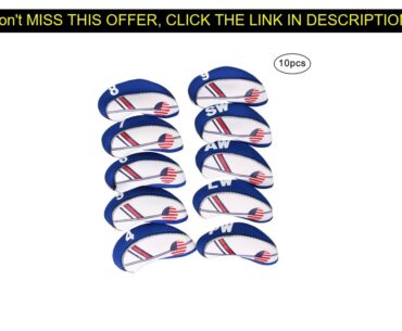 Deal 10PCS/Set Golf White & Blue US Flag Neoprene Patriot Driver Golf Club Head Cover Wedge Iron Pr