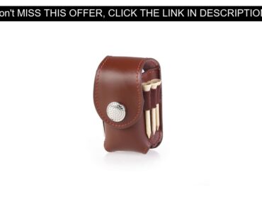 Slide Mini Portable Clip on Golf Ball Holder Pouch Bag Hold 2 Balls Golfer Aid Tool Gift (Brown)