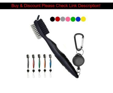 Review Golf Club Cleaning Brush Double-Side With Keychain for Golf Club with Retractable Zip-line T