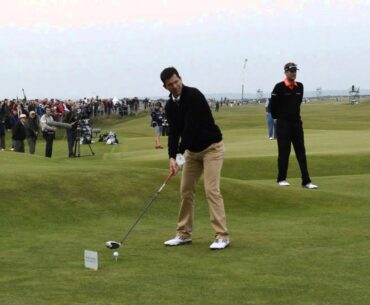 Tim Henman Tees off at 18 at the Dunhill Links 2013 Round 3