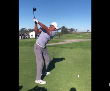 TIGER WOODS golf swing DTL DRIVER at FARMERS INSURANCE OPEN 2019