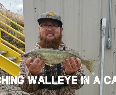 CATCHING WALLEYE IN A CANAL! - SPILLWAY FISHING