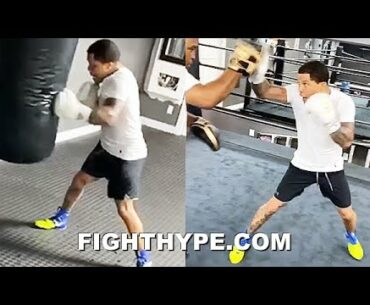 GERVONTA DAVIS GOIN OFF TEARING UP HEAVY BAG; BEAST MODE TRAINING FOR LEO SANTA CRUZ CLASH