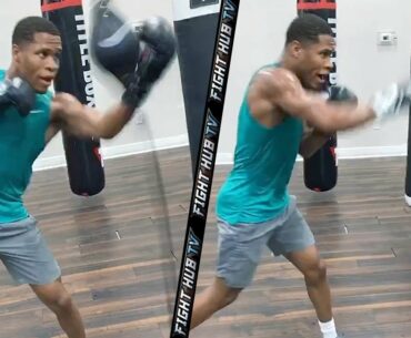 DEVIN HANEY LIGHTS UP DOUBLE END BAG WITH LIGHTING FAST COMBINATIONS! ON FIRE DURING BOXING WORKOUT